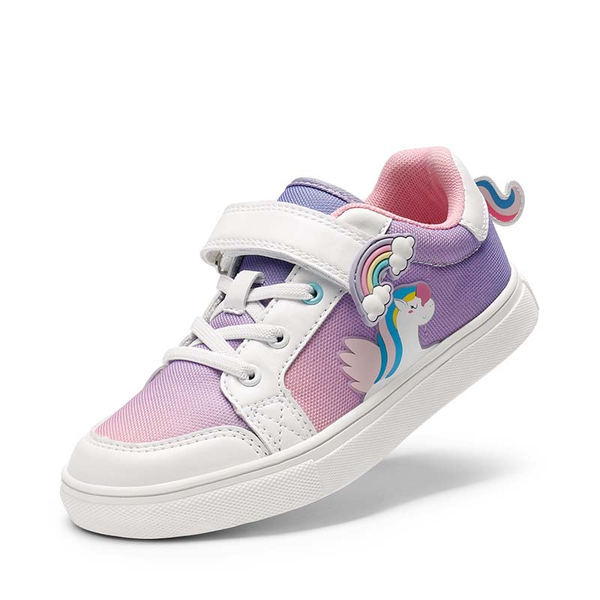 [Storybook Rainbow] Kids Breathable Fun Design Sneakers - RAINBOW  WHITE -  0